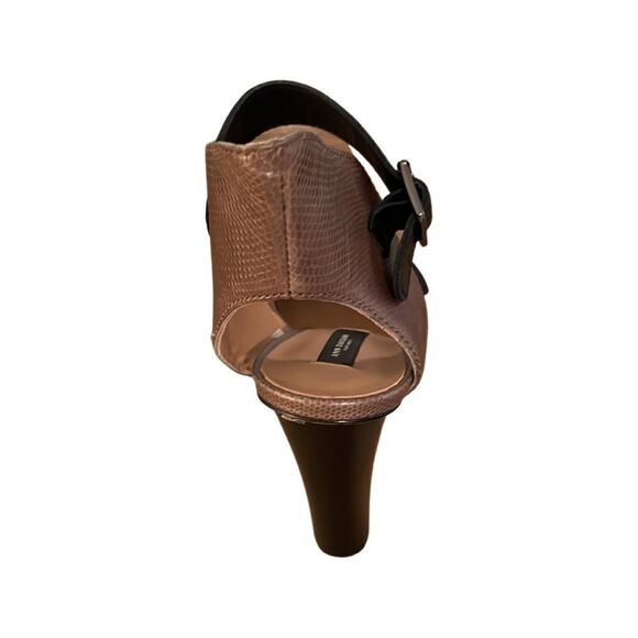 NIB Ann Taylor Lilia Platforn Buckle Pump - Taupe/Black size 8.5 - Picture 3 of 5